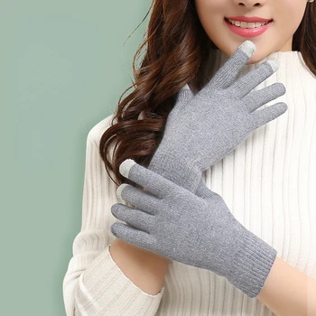 1 пара теплых перчаток Унисекс для взрослых с высокой чувствительностью теплового сенсорного экрана, Теплые вязаные перчатки, разноцветные походные перчатки для текстовых сообщений