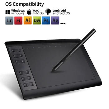 10*6-дюймовый электронный графический планшет для цифрового рисования Painting Game OSU 8192 Level Pen Tablet Поддерживает Android/Windows/Mac OS