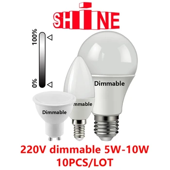 10 шт. светодиодная лампа Точечная свеча с регулировкой яркости 220 В 5 Вт-10 Вт в соответствии с ERP2.0 для применения с диммером на 90% в месяц.