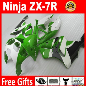 100% подходит для литья под давлением для 96-03 Kawasaki ZX-7R зеленые белые черные обтекатели новые горячие 1996-2003 комплекты обтекателей ninja ZX7R TGH85