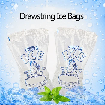 100 шт. пластиковых пакетов для льда с завязками Выдерживают 8 фунтов, 42X28 см, застежка, Прочный пакет для хранения льда