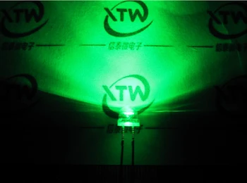 1000 шт./лот, 5 мм (4,8 мм) Чистая зеленая соломенная шляпа, светодиодные лампы, бусины, супер яркие светодиодные светодиоды с большим сердечником (LED)