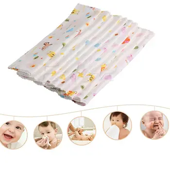 10шт Новорожденный Марлевый Муслиновый квадратный 100% хлопок для мытья ванны, детский носовой платок, полотенце