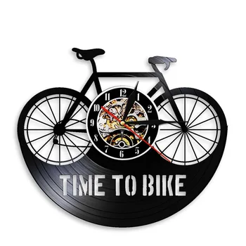 12-дюймовая виниловая пластинка, светодиодные настенные часы, Современный дизайн, Настенные часы для любителей велоспорта, Бар, студия, Кафе, Декор, подарок для клубов любителей велосипедов