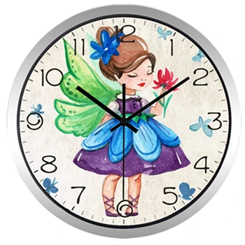 12-Дюймовые настенные кварцевые часы с героями мультфильмов для девочек, домашний декор для спальни, гостиной