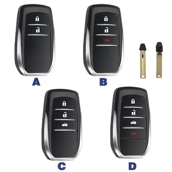 2/3/4 Кнопки Smart Keyless Case Корпус Дистанционного Брелока Shell Для Toyota Fortuner Prado Camry Rav4 Highlander Crown