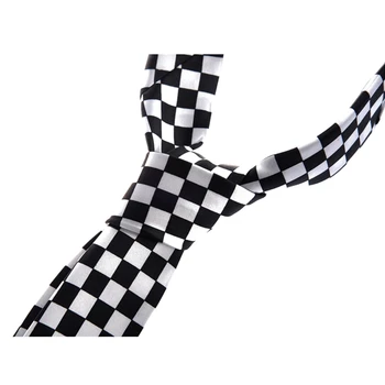 2 Предмета галстука: 1 предмет мужского черно-белого галстука в клетку в клетку и 1 предмет тонкого узкого галстука, 19 (в полоску цвета радуги)