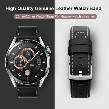 20 мм 22 мм Кожаный Ремешок Для Часов Huawei Honor Samsung Amazfit Garmin Smartwatch Быстросъемный Ремешок Для Часов Замена Ремешка Для Часов