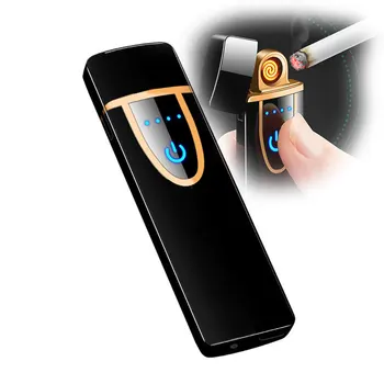2022 Портативные USB-электрические зажигалки ветрозащитные USB-перезаряжаемые сенсорные ветрозащитные аксессуары для сигарет электрическая зажигалка