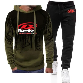 2023 Новый Весенне-осенний мужской комплект Beta Racing для мотокросса с логотипом Градиентного цвета, пуловер с капюшоном и спортивные штаны из хлопка