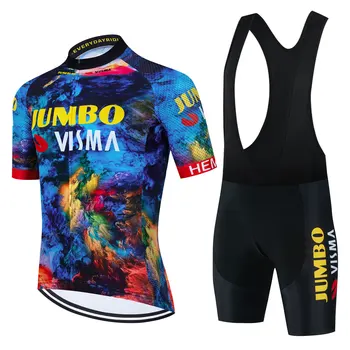 2023，Jumbo Visma – Maillot de cyclisme à manches courtes pour hommes, nouvel ensemble de cyclisme en vtt