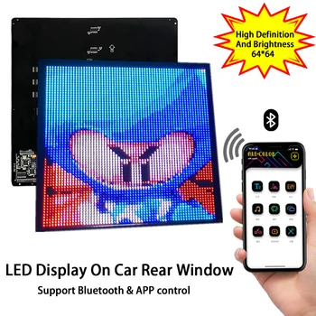 22 * 22 Светодиодный Дисплей заднего стекла Автомобиля Bluetooth APP Led Funny Show Expression Автомобильная Панель заднего Экрана Стеклянного Цвета Электронная Лампа