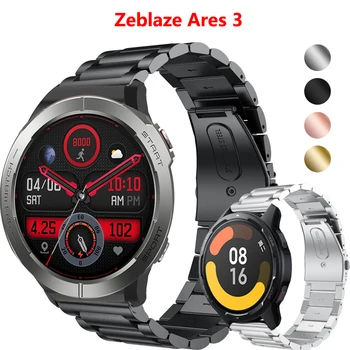 22 мм Часы Браслет Ремешок для Zeblaze Ares 3 Pro Stratos 3 2 Умные Часы Ремешок из нержавеющей Стали для Stratos2 Металлический браслет Correa