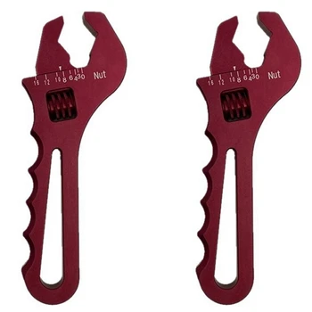 2X Разводной Ключ, Гаечный ключ, Алюминиевый Гаечный ключ Для установки шланга, Алюминиевый Гаечный ключ AN3-AN16 - Красный