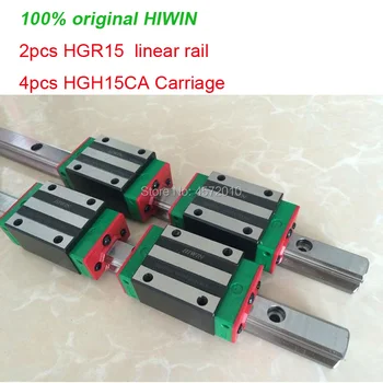 2шт 100% оригинальная линейная направляющая HIWIN HGR15 - 550 600 650 700 750 800 850 мм + 4шт каретка HGH15CA или HGW15CA