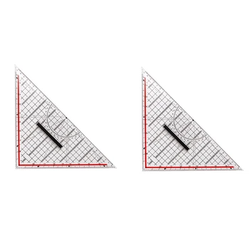 2шт 30 см Треугольная линейка для рисования, Многофункциональная линейка для рисования с ручкой, Транспортир, измерительная линейка, канцелярские принадлежности