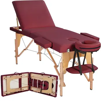 3-х кратный портативный деревянный массажный стол для спа-процедур и татуировок, 84 