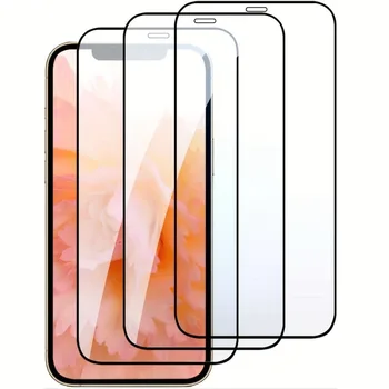 3шт Защитная пленка с полным покрытием 9H Для iPhone 14 Pro Max 12 13 Mini 7 8 15 Plus Защитное Стекло Для iPhone 11 Pro XR XS Max