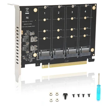4-Портовый M.2 Nvme SSD-накопитель с ключом PCIE X16M для преобразования жесткого диска в считыватель карт расширения, скорость передачи данных 4 X 32 Гбит/с (PH44)