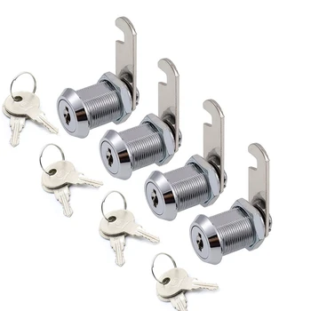 4 Упаковки Замков для шкафов с железными ключами Cam Цилиндровый замок Безопасный ящик Замок для почтового ящика Файловые замки для хранения RV Оборудование