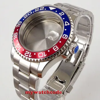 41 мм Parnis синий красный вращающийся безель корпус часов wach браслет сапфировое стекло подходит для механизма Miyota 8215 ETA2836