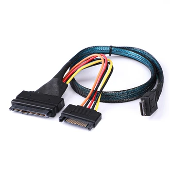50-сантиметровый Мини-высокоскоростной кабель для передачи данных на жесткий диск PCIE4.0 SFF8611 42P для mSAS SFF-8639 + Сервер питания 15P для хранения данных
