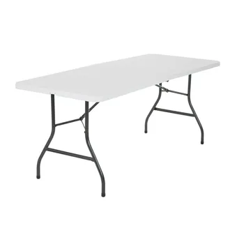 6-футовый Белый Уличный садовый стол для кемпинга, Портативные Складные столы для пикника, Складные столы