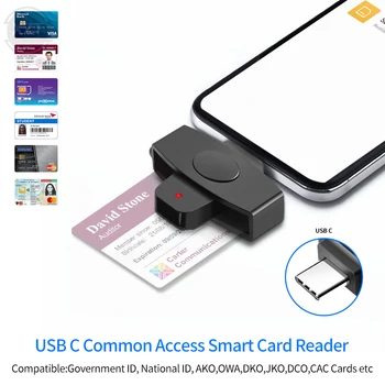 62*24 мм USB C Считыватель смарт-карт Sim Cloner Type C Адаптер для DINE dni Citizen ID Bank EMV SD-карта Внешняя для Mac/Android OS