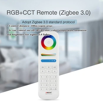 7-Зонный RGB + CCT Пульт дистанционного управления с сенсорным управлением/Ключевой регулятор Яркости, Совместимый с продуктом серии MiBOXER Zigbee 3.0; Максимальное управляемое освещение 25 шт.