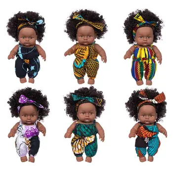 8-дюймовая американская возрожденная черная кукла с одеждой, которую можно стирать, реалистичная виниловая мягкая африканская кукла, подарки на день рождения для мальчиков и девочек