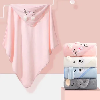 80x80, Одеяло для новорожденных, Хлопковое флисовое одеяло для детей 0-12 месяцев, 4 сезона, Впитывающее теплое одеяло, Детское банное полотенце