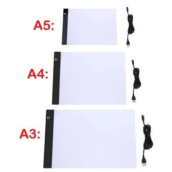 A3/A4/A5 Трехуровневый Светодиодный Светильник с Регулируемой Яркостью Pad Для Рисования Pad Tracing Light Box Защита глаз Проще для Алмазной Живописи