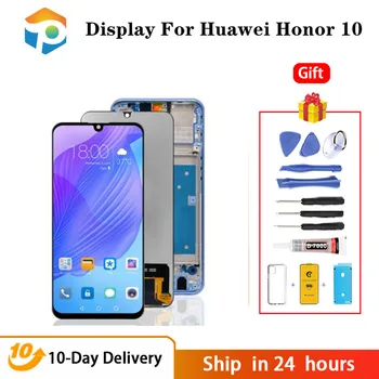 AAA ЖК-экран Для Huawei Honor 10 Дисплей с отпечатком пальца 10 Касаний Замена ЖК-дисплея Для Honor 10 COL29 L19 AL10 5,84 дюймов Ori