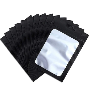 ABHU 600 шт., закрывающиеся пакеты для хранения продуктов с прозрачным окошком, упаковка кофейных зерен, чехол (черный, 2,4 X 4 дюйма)