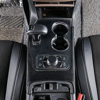 ABS Углеродное волокно для Jeep Grand Cherokee 2014 2015 2016 2017 Аксессуары Ручка переключения передач Автомобиля Рамка панель Боковая крышка отделка