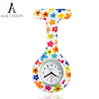 ALK VISION Силиконовые Медицинские Часы Медсестры Брошь Брелок Карманные Часы Модные Красочные Узоры Принимаем OEM Сервис Дропшиппинг