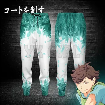 Aoba Johsai Green Leaf Jogger Pants Повседневные мужские брюки для бега Трусцой с 3D принтом, Новая Уличная Одежда, Осенние Свободные спортивные брюки