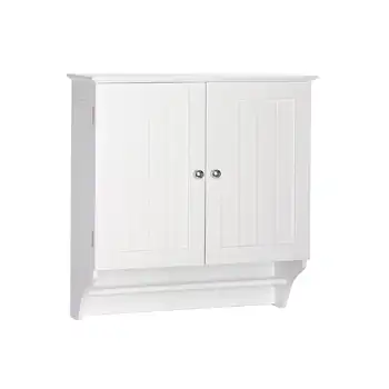 Ashland Collection 2-дверный Настенный шкаф для хранения с вешалкой для полотенец, белый
