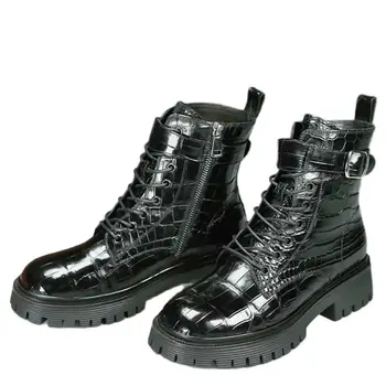 BATMO/новое поступление 2023, модная мужская повседневная обувь из крокодиловой кожи, martens PDD221 из натуральной кожи