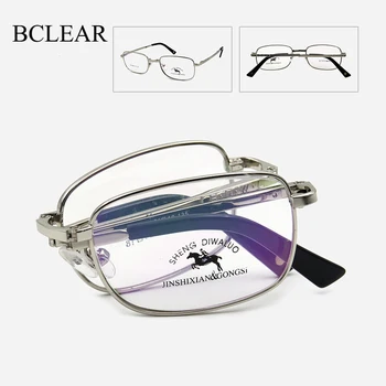 BCLEAR Классическая Модная Мужская Оптическая оправа из сплава с пружинным шарниром, Удобные мужские Оправы для очков, Складные очки