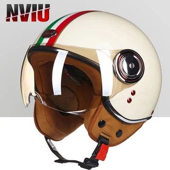 BEON 110B, Мотоциклетный шлем для скутера, beon, открытое лицо, 3/4, Винтажный Мото-шлем, Мото-емкость для Мото-Скутера, Мотоциклетный шлем