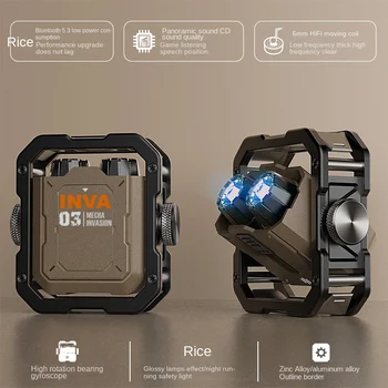 Bluetooth-гарнитура Механическое вторжение Super Core Gold поворотный кончик пальца с верхним светом RGB Tide Игровой автомат Armor Style Подарок для мальчика