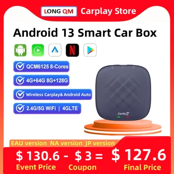CarlinKit Android 13 Plus CarPlay Ai Box Android Автоматический Беспроводной CarPlay Для Netflix IPTV QCM6125 8-ядерный GPS Для OEM Проводной CarPlay