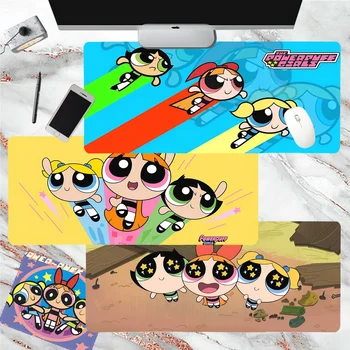 Cartoon-P-Powerpuffs-Коврик для мыши для девочек, высококачественные игровые коврики для геймеров, Размер коврика для мыши для игровой клавиатуры, коврик для геймера