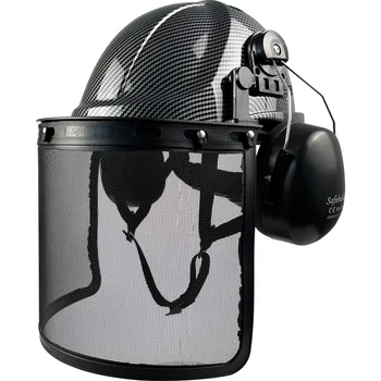 CE Защитный шлем для работы бензопилой в лесном хозяйстве Сетчатый лицевой щиток Для лесозаготовок Кусторез для защиты лесного хозяйства Каска для работы в саду