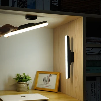 D2 Светодиодная Настольная лампа Настольное Освещение Батарейного отсека, Сенсорная Магнитная лампа для шкафа, USB-Аккумуляторная Лампа для домашнего Офиса, Кухни, Спальни