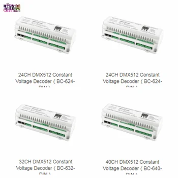 DC12V-24V 24CH 32CH 40CH DIN-рейка DMX512 Декодер RJ45 Клеммная колодка DMX-PWM 8/16 бит Для светодиодной одноцветной CCT RGB RGBW Лампы