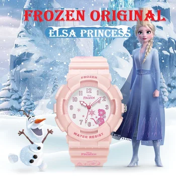 Disney Frozen Princess Elsa Детские мультяшные кварцевые наручные часы для подростков, студенток, юных леди с граффити, Женские часы с ремешком из ТПУ