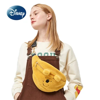 Disney Winnie The Pooh, Новая женская Плюшевая Косая сумка с Рисунком Милой Героини Мультфильма, Женская Плюшевая поясная сумка Высокого Качества, Большая Вместительная Нагрудная сумка
