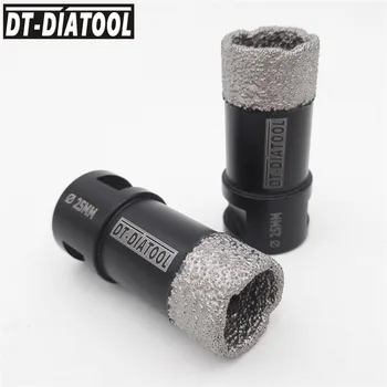 DT-DIATOOL 2шт 25 мм Сухое вакуумное Паяное алмазное Сверло Коронки для сверления отверстий в керамической плитке Профессиональные сверла с резьбой M14